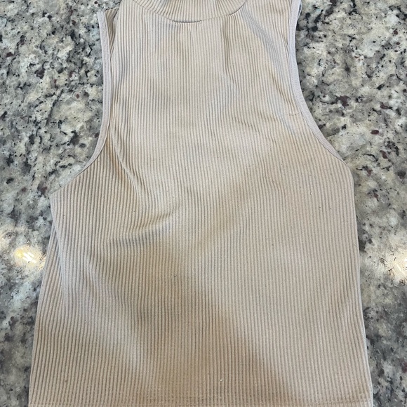 Zara Tan Ribbed Tank Top - Picture 1 of 3
